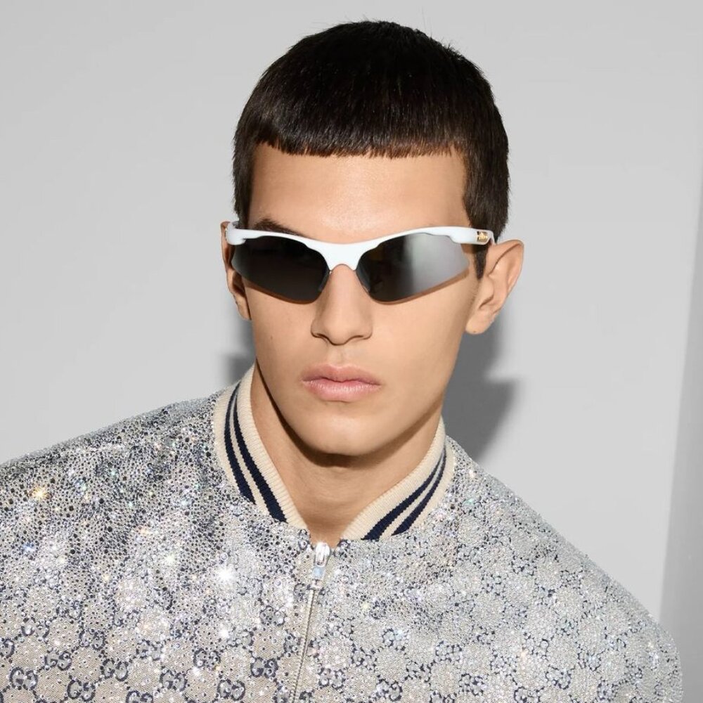 Gucci Men Sunglasses White Silver Mirror Mask GG1774S 002 BRAND NEW - Picture 12 of 12